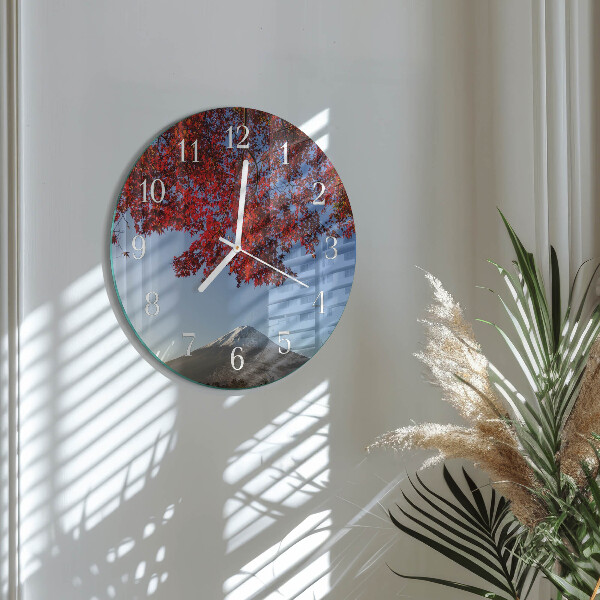 Reloj de pared redondo Hojas de montaña