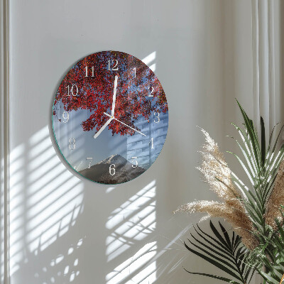 Reloj de pared redondo Hojas de montaña