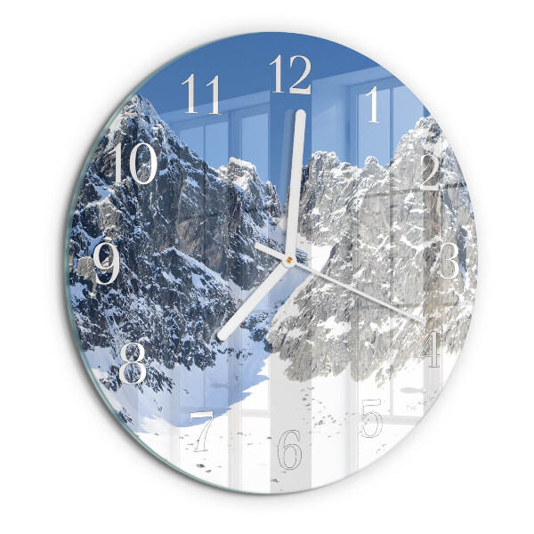 Reloj de pared redondo Invierno en las montañas