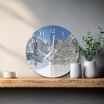 Reloj de pared redondo Invierno en las montañas