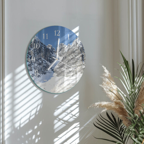 Reloj de pared redondo Invierno en las montañas