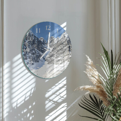 Reloj de pared redondo Invierno en las montañas