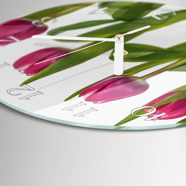 Reloj de pared redondo tulipanes