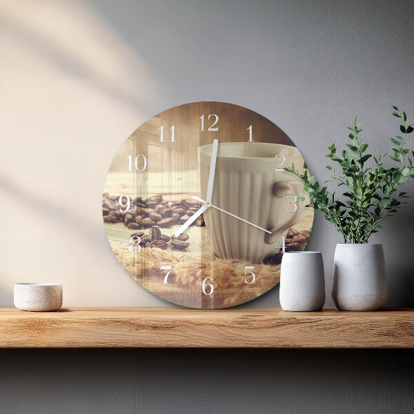 Reloj de pared redondo Café