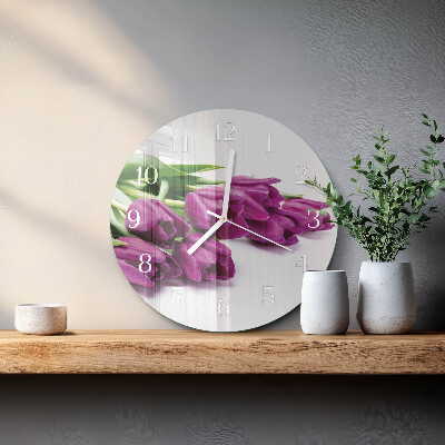 Reloj de pared redondo tulipanes