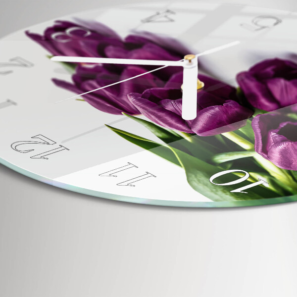 Reloj de pared redondo tulipanes
