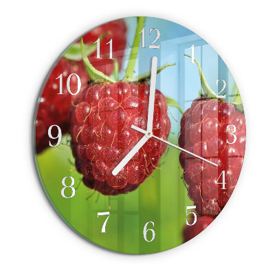 Reloj de pared redondo Frambuesas
