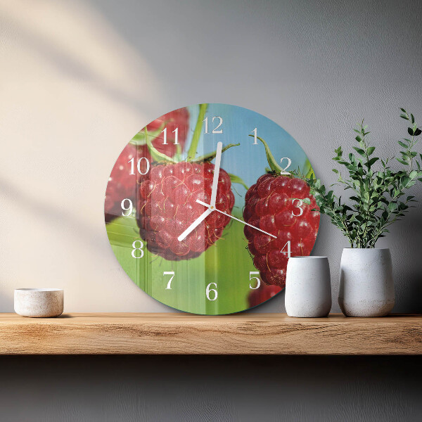 Reloj de pared redondo Frambuesas