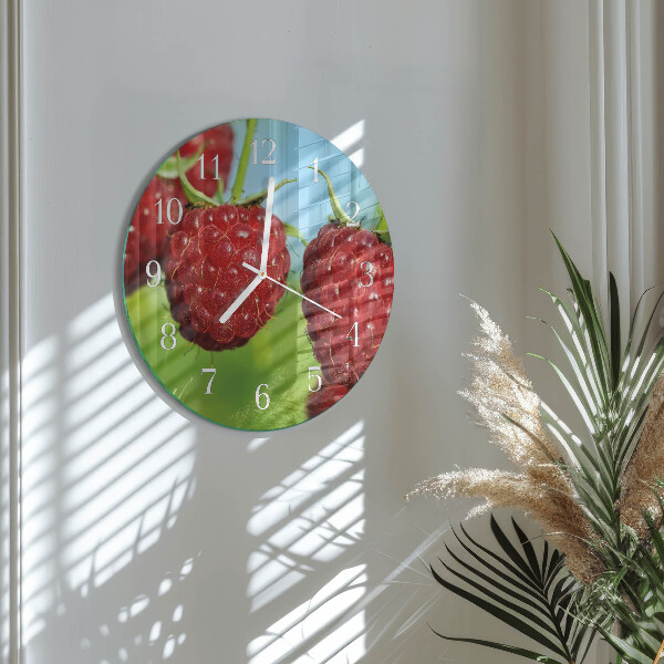 Reloj de pared redondo Frambuesas