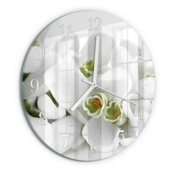 Reloj de pared redondo Flores
