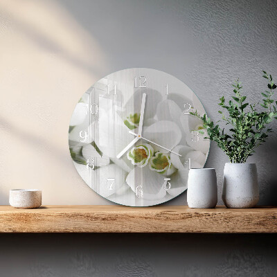 Reloj de pared redondo Flores