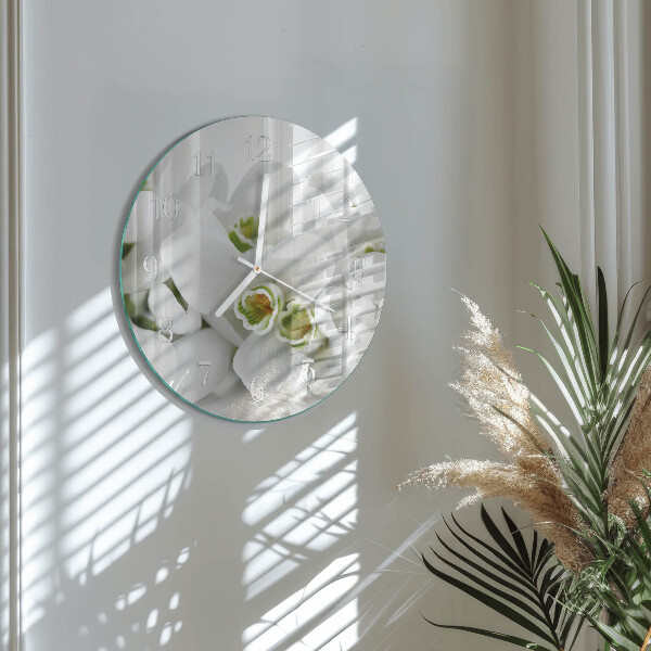 Reloj de pared redondo Flores