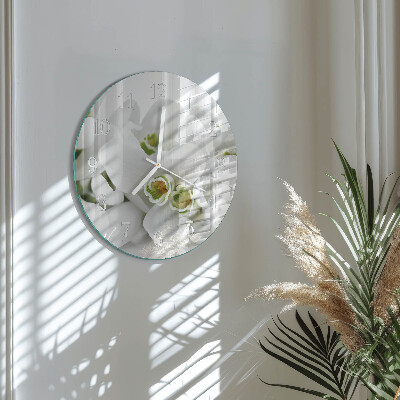 Reloj de pared redondo Flores