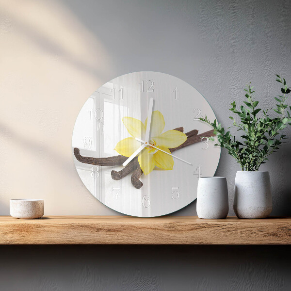 Reloj de pared redondo Orquídea de vainilla
