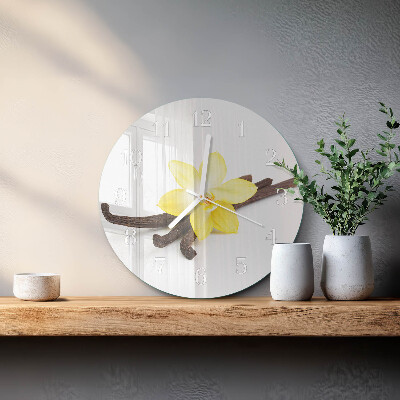 Reloj de pared redondo Orquídea de vainilla