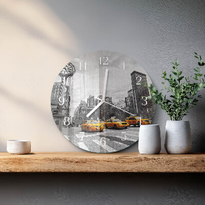 Reloj de pared redondo Taxi