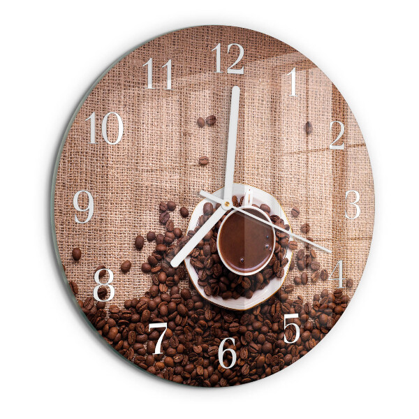 Reloj de pared redondo Granos de café