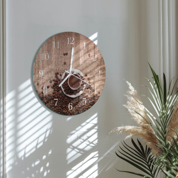 Reloj de pared redondo Granos de café