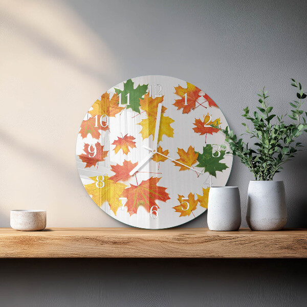 Reloj de pared redondo Hojas