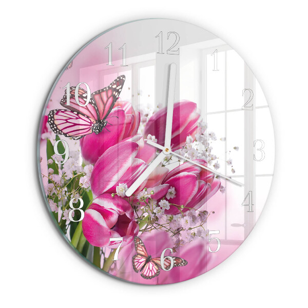 Reloj de pared redondo Mariposa