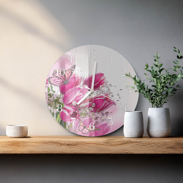 Reloj de pared redondo Mariposa