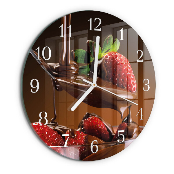 Reloj de pared redondo Fresas con chocolate