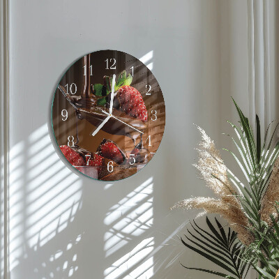 Reloj de pared redondo Fresas con chocolate