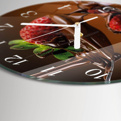 Reloj de pared redondo Fresas con chocolate