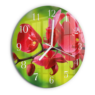 Reloj de pared redondo Orquídea