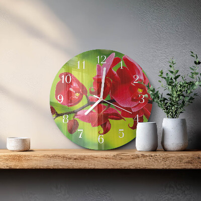 Reloj de pared redondo Orquídea