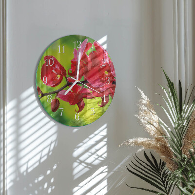 Reloj de pared redondo Orquídea
