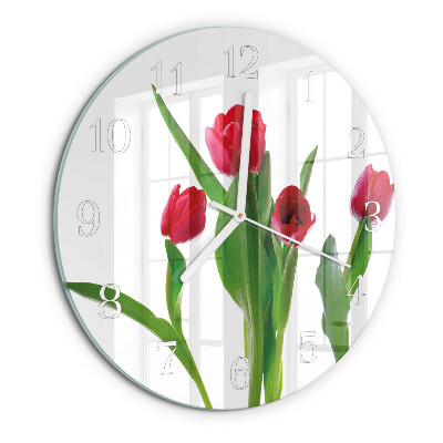 Reloj de pared redondo tulipanes