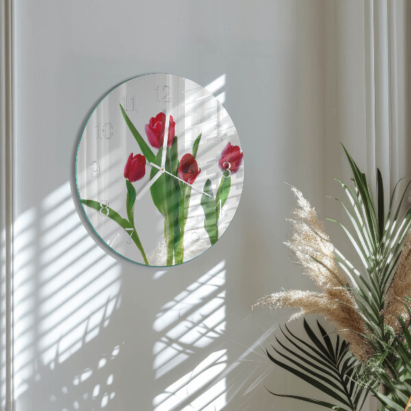 Reloj de pared redondo tulipanes