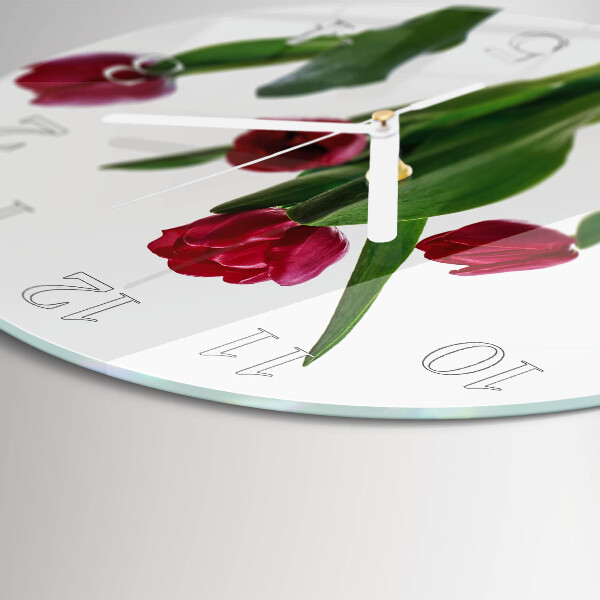 Reloj de pared redondo tulipanes