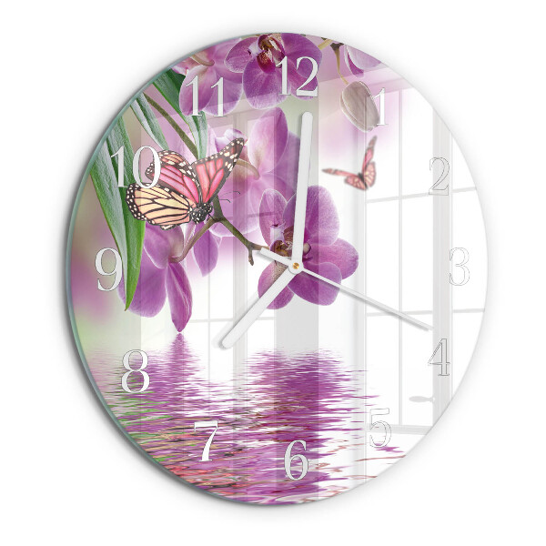 Reloj de pared redondo mariposas