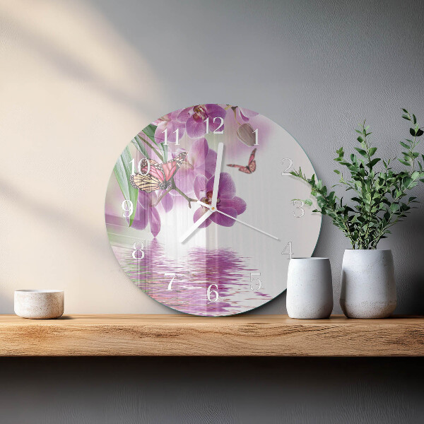 Reloj de pared redondo mariposas