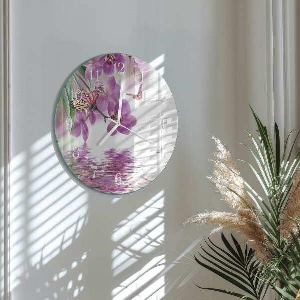Reloj de pared redondo mariposas