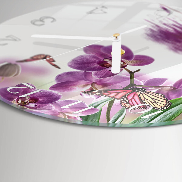 Reloj de pared redondo mariposas