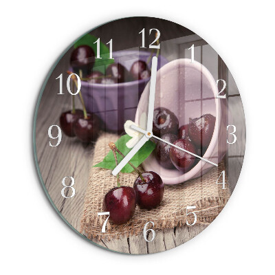 Reloj de pared redondo Cerezas de Borgoña