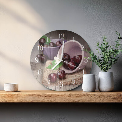 Reloj de pared redondo Cerezas de Borgoña