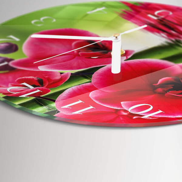 Reloj de pared redondo Orquídea