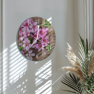 Reloj de pared redondo Flores