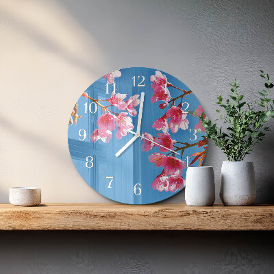 Reloj de pared redondo Flores