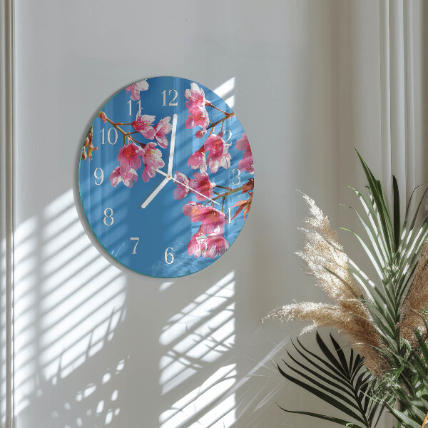 Reloj de pared redondo Flores