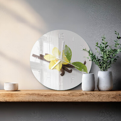 Reloj de pared redondo Orquídea de vainilla