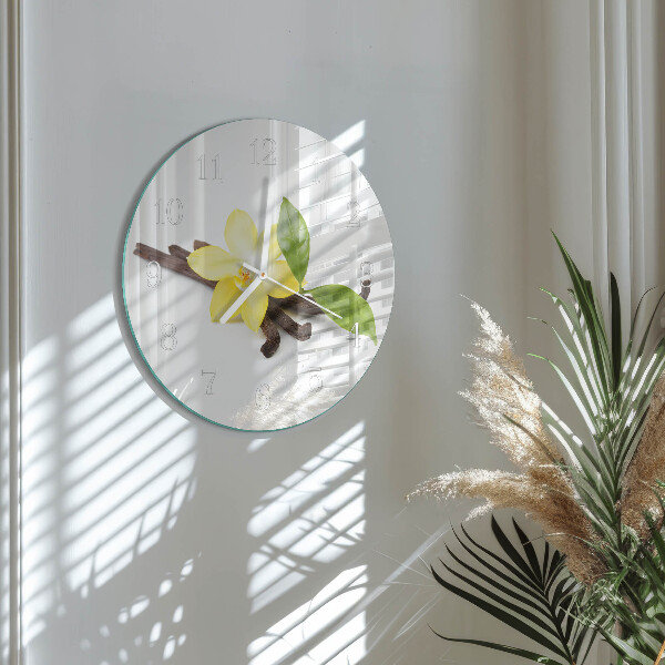 Reloj de pared redondo Orquídea de vainilla