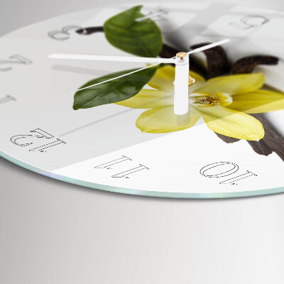 Reloj de pared redondo Orquídea de vainilla