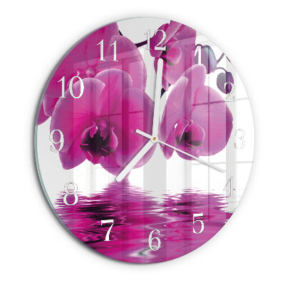 Reloj de pared redondo Orquídea