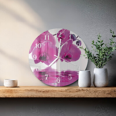 Reloj de pared redondo Orquídea