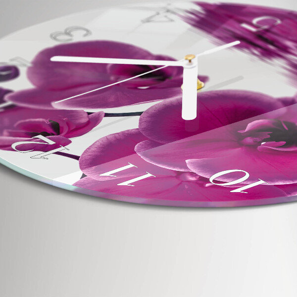 Reloj de pared redondo Orquídea